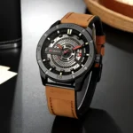 Brand CURREN Men Military Sports Watches Men leather belt