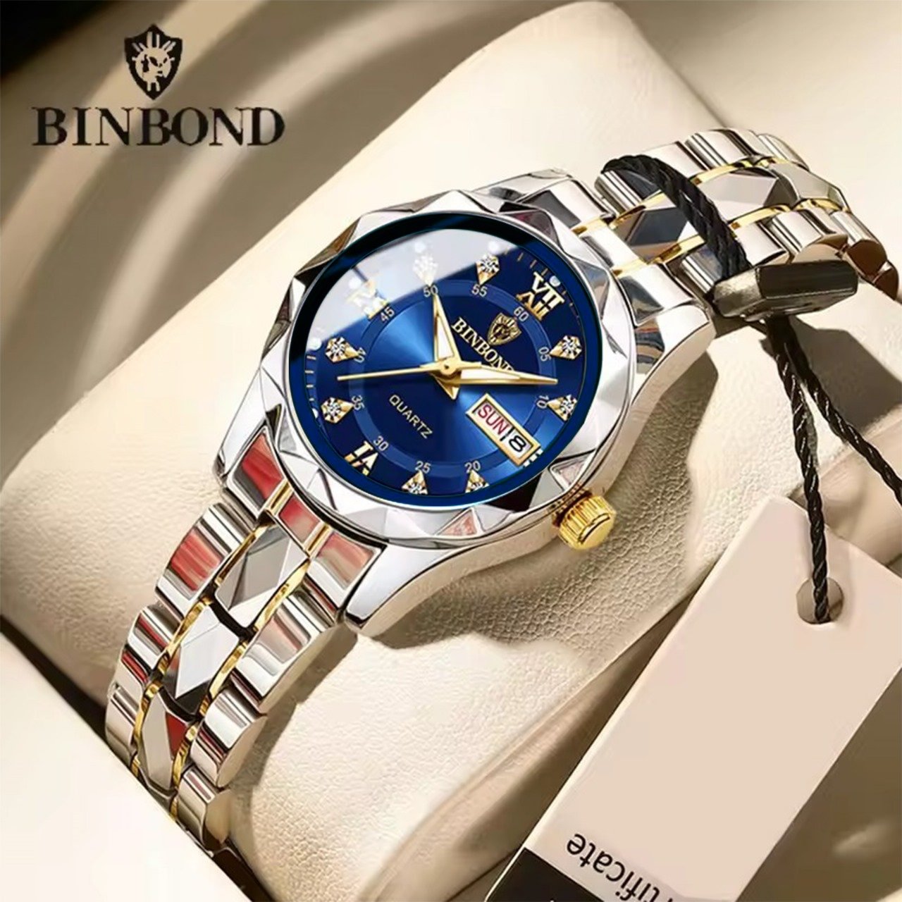 WhatsApp Image 2025-09-13 at 16.22.23 - Copy BINBOND মেয়েদের ঘড়ি/Women Stainless Steel Quartz Watch Waterproof Top Luminous Date Week Citizen Movement Fashion Style - Image 1