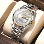 NEW POEDAGAR 615 Quartz Stainless Steel Watch For Men – white - Image 2