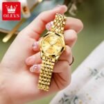 Orginal Women Analog Quartz Stainless Steel Luminous Date Two Tone Luxury Casual Wrist Watch